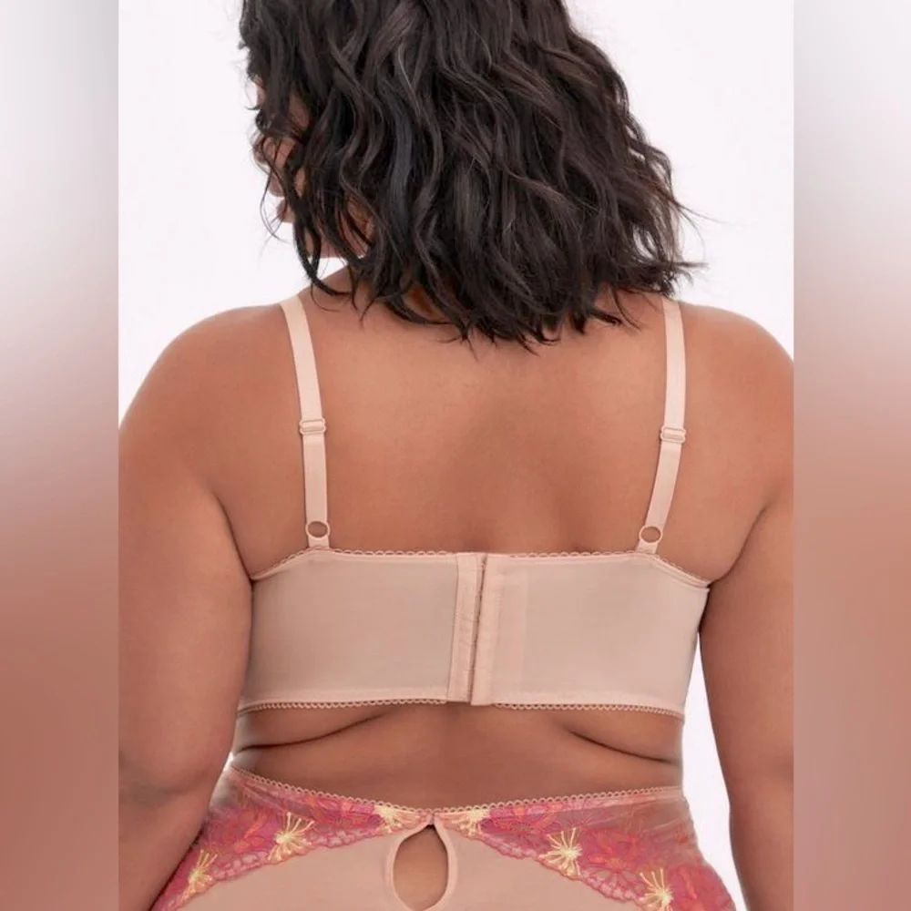 Torrid Floral Mesh Embroidered Bra - Pink and Gold - Picture 4 of 6